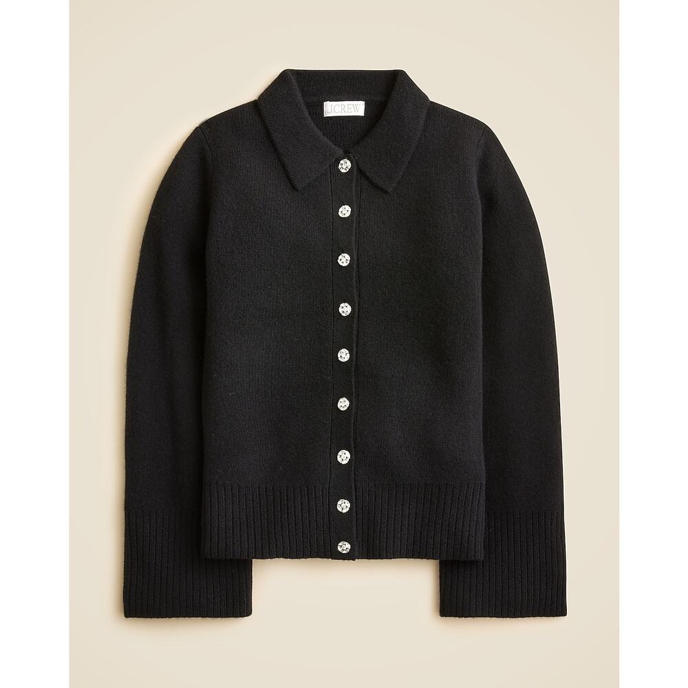 J. Crew Milano Stitch Cinched Waist Cardigan with Embellished Buttons Size S NWT - Picture 3 of 10
